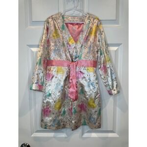 Disney Princess Robe Kids Size 5/6 Satin Kimono Style Sleepwear with Pink‎ Sash